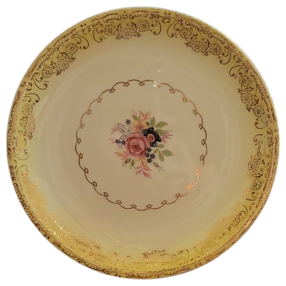 Vtg 1949 PCP48 Paden City Bread & Butter Plate Gold Floral - Picture 1 of 2